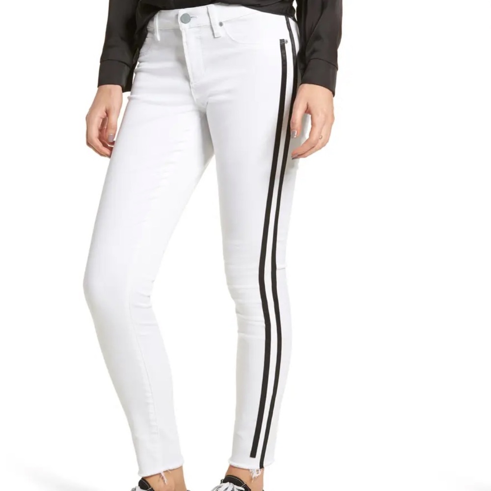 NWOT Vibrant M.I.U White High Waisted Striped Jeans